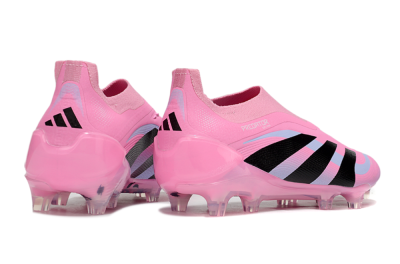 Men's Adidas Predator 25 Elite Laceless FG Firm Ground Low-Tops Football Boots - Pink/Black/Blue
