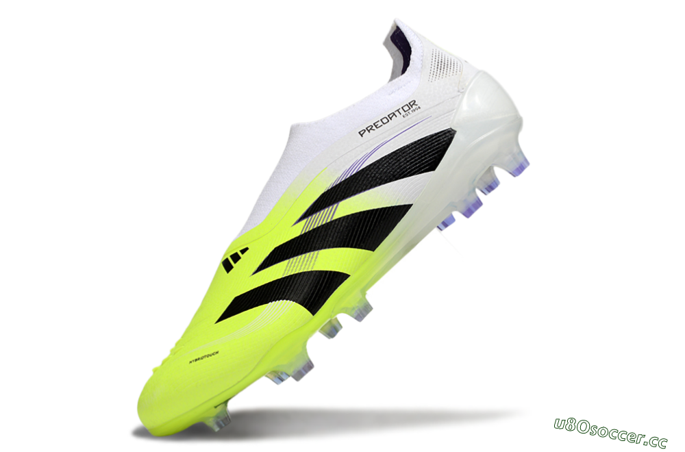 Men's Adidas Predator 25 Elite Laceless FG Firm Ground Low-Tops Football Boots - Yellow/White/Black 5