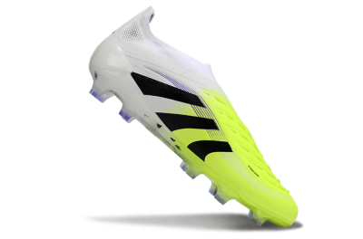 Men's Adidas Predator 25 Elite Laceless FG Firm Ground Low-Tops Football Boots - Yellow/White/Black