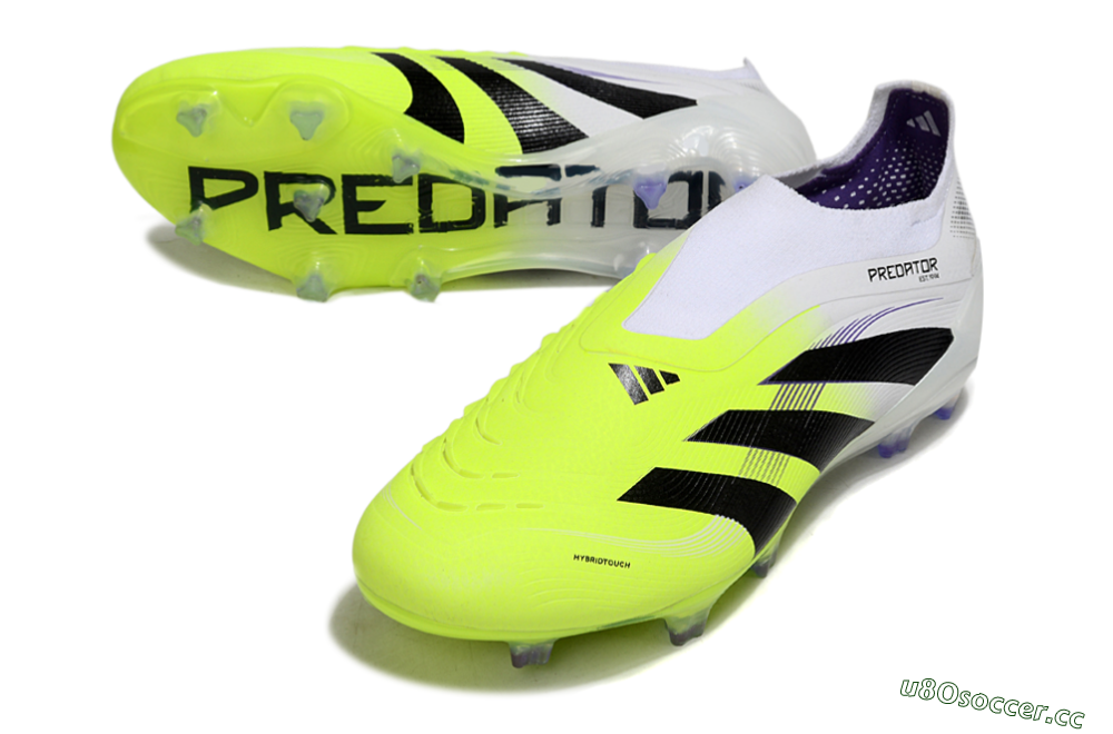 Men's Adidas Predator 25 Elite Laceless FG Firm Ground Low-Tops Football Boots - Yellow/White/Black 3
