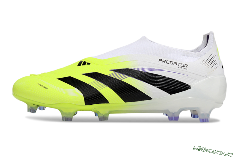 Men's Adidas Predator 25 Elite Laceless FG Firm Ground Low-Tops Football Boots - Yellow/White/Black 0