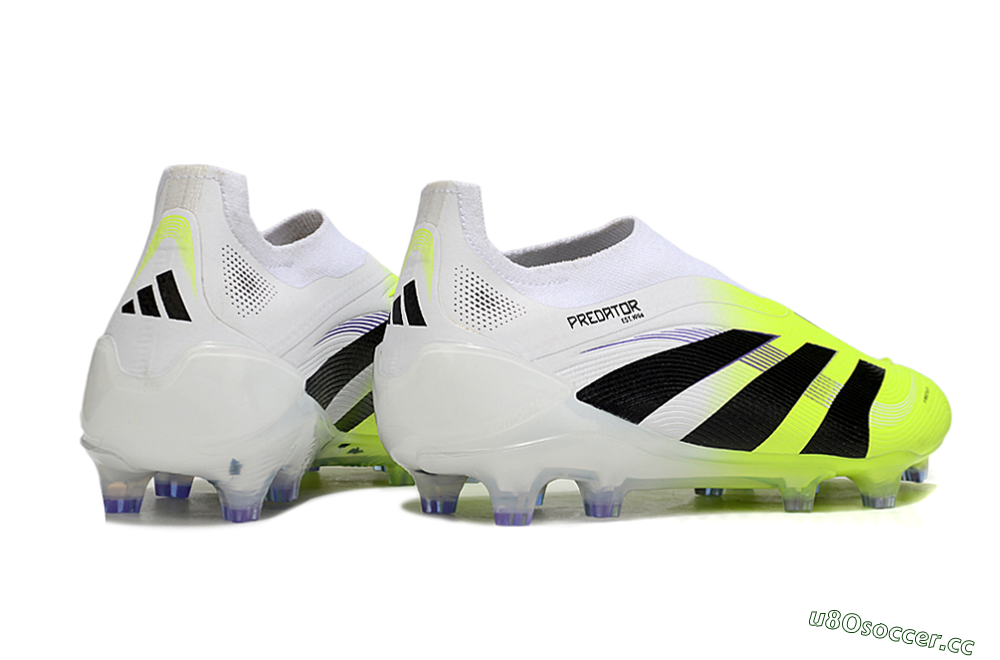 Men's Adidas Predator 25 Elite Laceless FG Firm Ground Low-Tops Football Boots - Yellow/White/Black 6