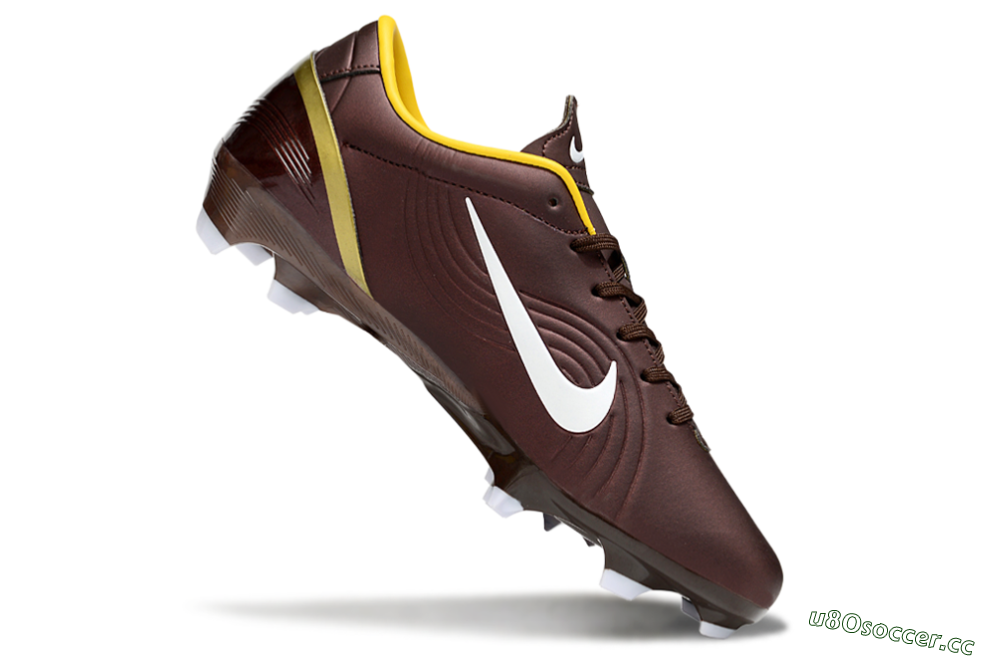 Men's Nike Mercurial Vapor 1 Elite FG Firm Ground Low-Tops Football Boots - Brown/White/Yellow 4