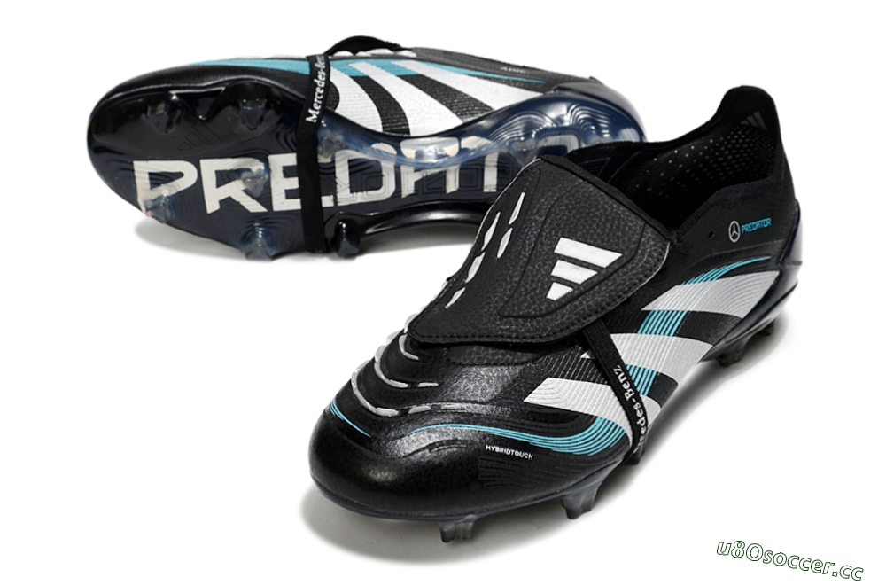 Men's Adidas Predator 25 Elite Foldover Tongue FG Firm Ground Low-Tops Football Boots - Black/White/Jade 3