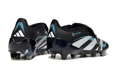 Men's Adidas Predator 25 Elite Foldover Tongue FG Firm Ground Low-Tops Football Boots - Black/White/Jade