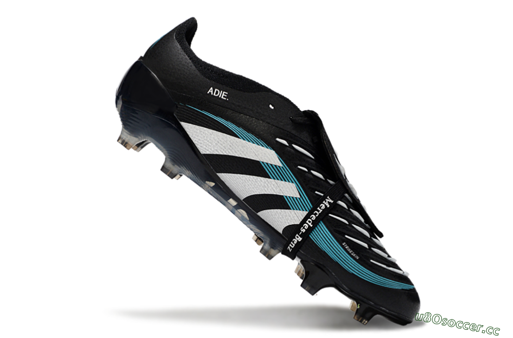 Men's Adidas Predator 25 Elite Foldover Tongue FG Firm Ground Low-Tops Football Boots - Black/White/Jade 4