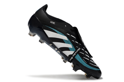 Men's Adidas Predator 25 Elite Foldover Tongue FG Firm Ground Low-Tops Football Boots - Black/White/Jade