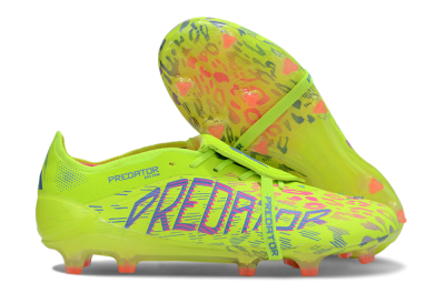 Men's Adidas Predator 25 Elite Foldover Tongue FG Firm Ground Low-Tops Football Boots - Yellow/Blue/Red