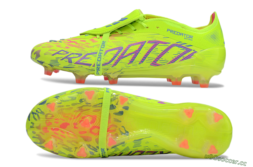 Men's Adidas Predator 25 Elite Foldover Tongue FG Firm Ground Low-Tops Football Boots - Yellow/Blue/Red 1