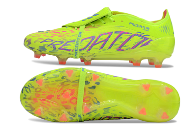 Men's Adidas Predator 25 Elite Foldover Tongue FG Firm Ground Low-Tops Football Boots - Yellow/Blue/Red