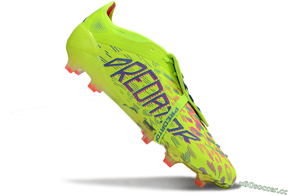 Men's Adidas Predator 25 Elite Foldover Tongue FG Firm Ground Low-Tops Football Boots - Yellow/Blue/Red 4
