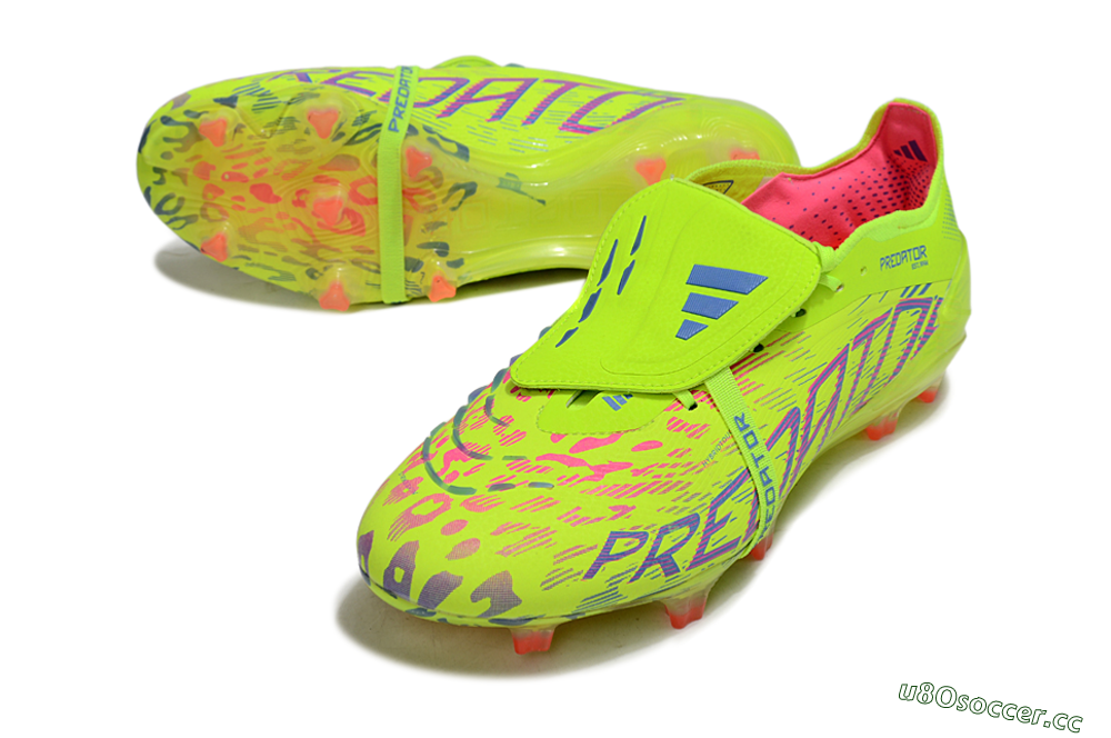 Men's Adidas Predator 25 Elite Foldover Tongue FG Firm Ground Low-Tops Football Boots - Yellow/Blue/Red 3