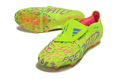 Men's Adidas Predator 25 Elite Foldover Tongue FG Firm Ground Low-Tops Football Boots - Yellow/Blue/Red