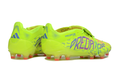 Men's Adidas Predator 25 Elite Foldover Tongue FG Firm Ground Low-Tops Football Boots - Yellow/Blue/Red