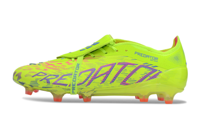 Men's Adidas Predator 25 Elite Foldover Tongue FG Firm Ground Low-Tops Football Boots - Yellow/Blue/Red
