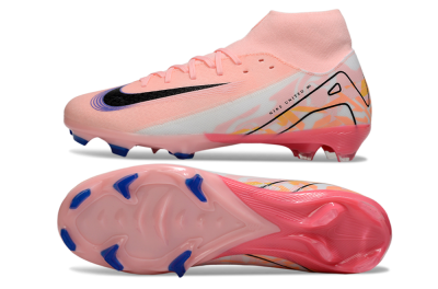 Men's Nike Air Zoom Mercurial Superfly 10 Elite FG Firm Ground High-Tops Football Boots - Pink/Purple/White