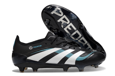 Men's Adidas Predator 25 Elite FG Firm Ground Low-Tops Football Boots - Black/White/Jade