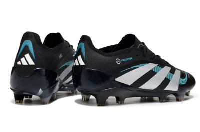 Men's Adidas Predator 25 Elite FG Firm Ground Low-Tops Football Boots - Black/White/Jade