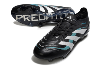 Men's Adidas Predator 25 Elite FG Firm Ground Low-Tops Football Boots - Black/White/Jade