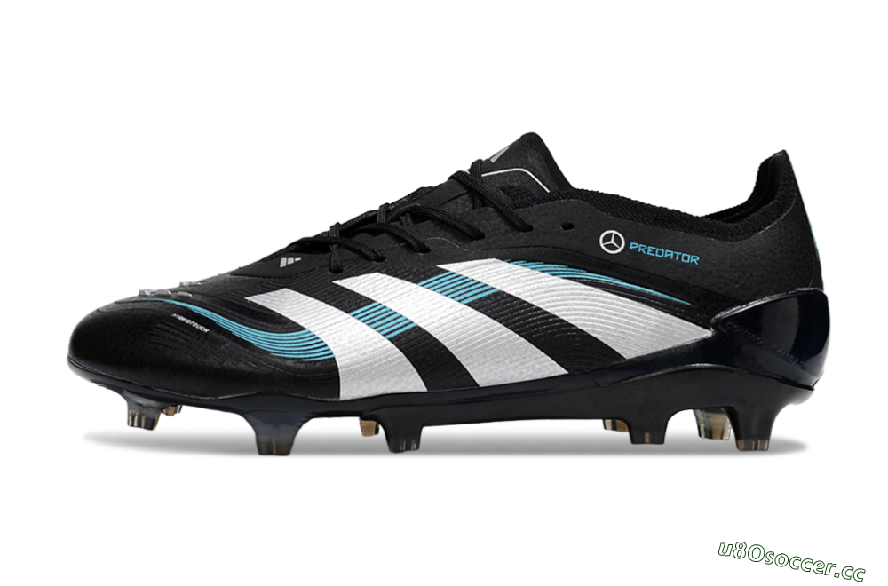 Men's Adidas Predator 25 Elite FG Firm Ground Low-Tops Football Boots - Black/White/Jade 0