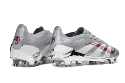 Men's Adidas Predator 25 Elite FG Firm Ground Low-Tops Football Boots - Silver/Red