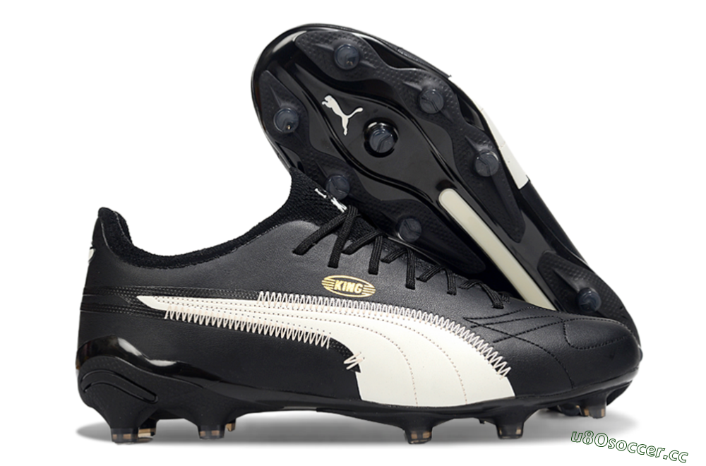 Men's AOF x Puma King Ultimate FG Firm Ground Low-Tops Football Boots - Black/White 2