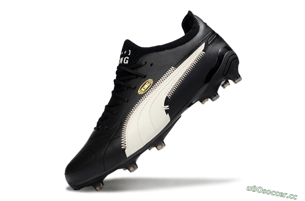Men's AOF x Puma King Ultimate FG Firm Ground Low-Tops Football Boots - Black/White 5