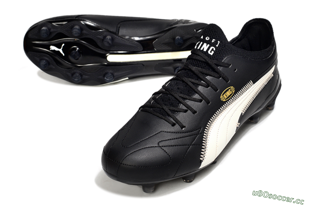 Men's AOF x Puma King Ultimate FG Firm Ground Low-Tops Football Boots - Black/White 3