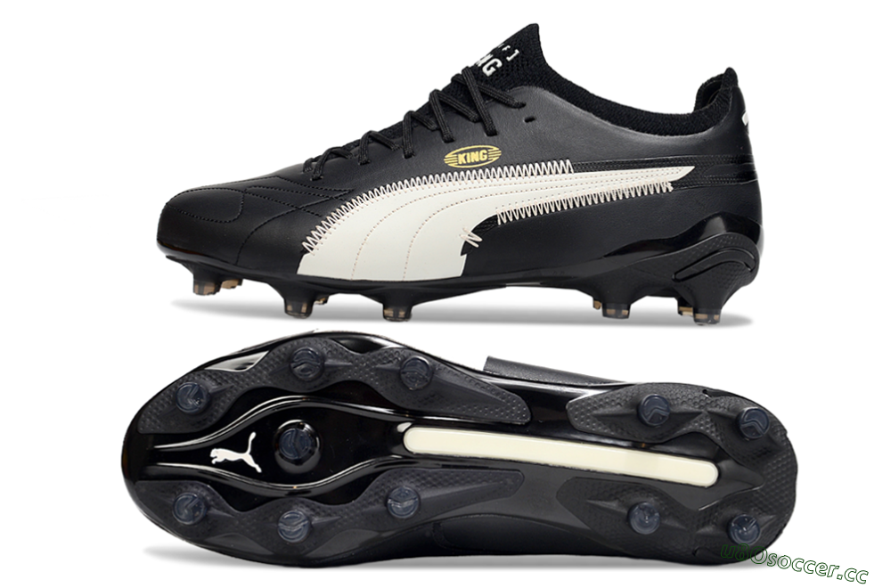 Men's AOF x Puma King Ultimate FG Firm Ground Low-Tops Football Boots - Black/White 1