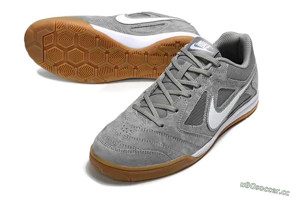 Men's Nike SB Gato IC Indoor & Futsal Low-Tops Football Shoes - Grey/White 3