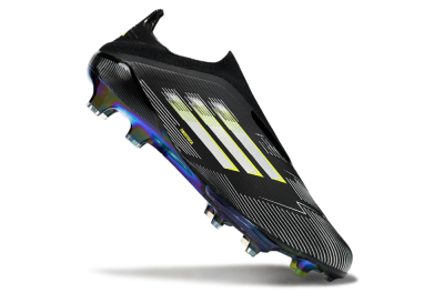 Men's Adidas F50+ Elite Lightstrike Pro Laceless FG Firm Ground Low-Tops Football Boots - Black/Silver/Gold