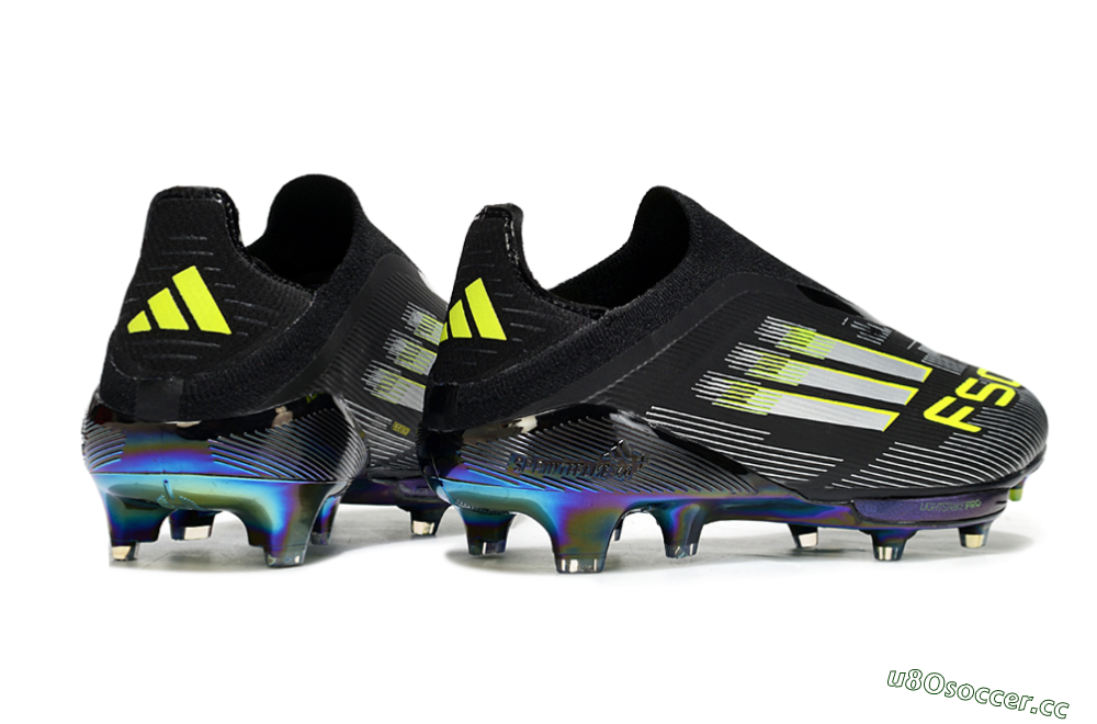Men's Adidas F50+ Elite Lightstrike Pro Laceless FG Firm Ground Low-Tops Football Boots - Black/Silver/Gold 6