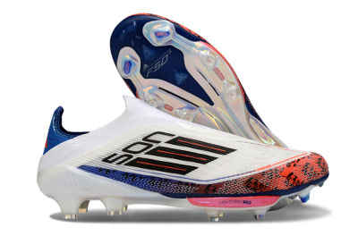 Men's Son x Adidas F50+ Elite Lightstrike Pro Laceless FG Firm Ground Low-Tops Football Boots - White/Black/Blue