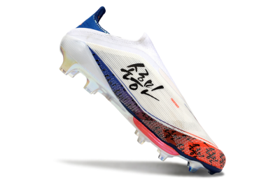 Men's Son x Adidas F50+ Elite Lightstrike Pro Laceless FG Firm Ground Low-Tops Football Boots - White/Black/Blue