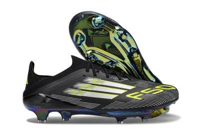Men's Adidas F50+ Elite Lightstrike Pro FG Firm Ground Low-Tops Football Boots - Black/Silver/Gold