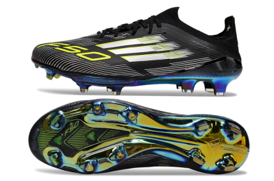 Men's Adidas F50+ Elite Lightstrike Pro FG Firm Ground Low-Tops Football Boots - Black/Silver/Gold