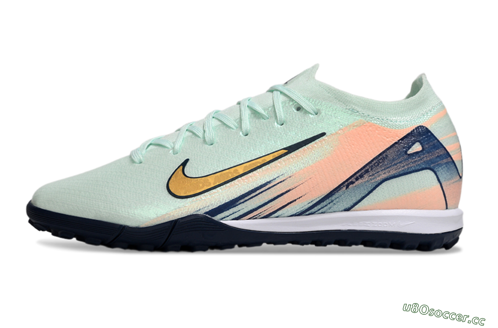 Men's Nike Air Zoom Mercurial Vapor 16 Elite TF Artificial Turf Low-Tops Football Shoes - Jade/Yellow/Blue 0