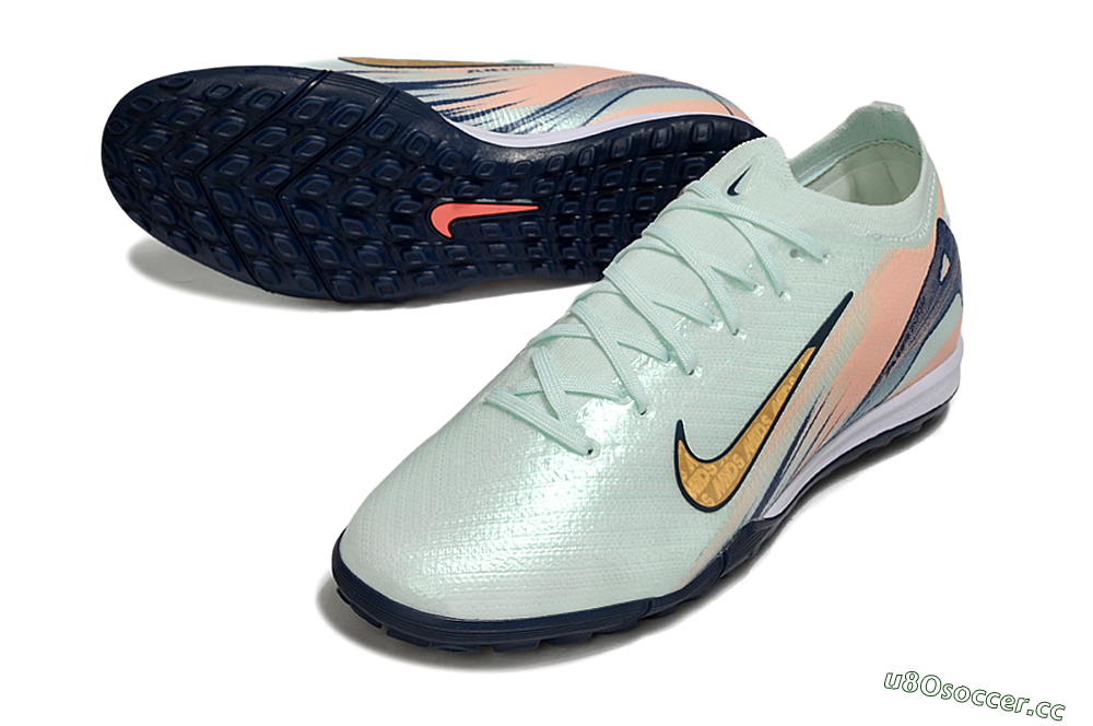 Men's Nike Air Zoom Mercurial Vapor 16 Elite TF Artificial Turf Low-Tops Football Shoes - Jade/Yellow/Blue 3