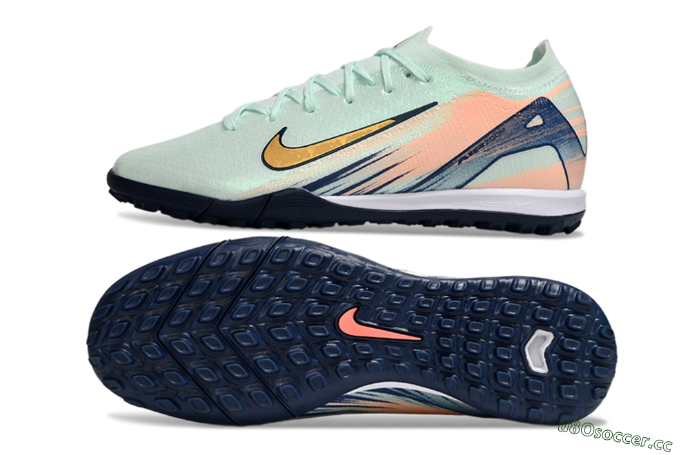 Men's Nike Air Zoom Mercurial Vapor 16 Elite TF Artificial Turf Low-Tops Football Shoes - Jade/Yellow/Blue 1