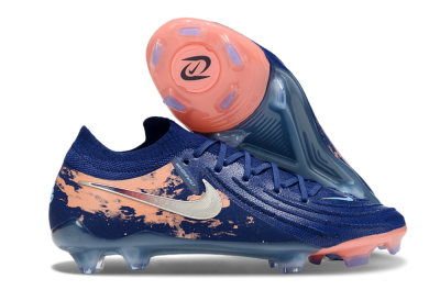 Men's Nike Phantom GX 2 Elite FG Firm Ground Low-Tops Football Boots - Blue/White/Pink