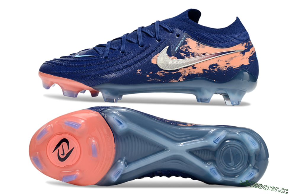 Men's Nike Phantom GX 2 Elite FG Firm Ground Low-Tops Football Boots - Blue/White/Pink 1