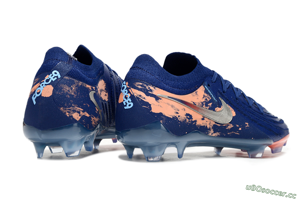 Men's Nike Phantom GX 2 Elite FG Firm Ground Low-Tops Football Boots - Blue/White/Pink 6