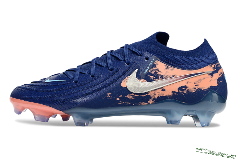 Men's Nike Phantom GX 2 Elite FG Firm Ground Low-Tops Football Boots - Blue/White/Pink 0