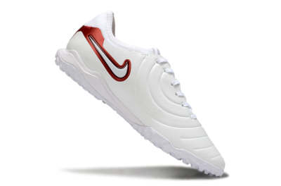 Men's Nike Tiempo Legend 10 Pro TF Artificial Turf Low-Tops Football Shoes - White/Red