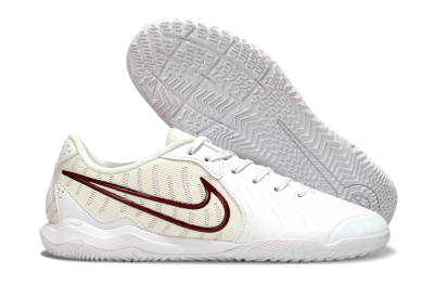Men's Nike Tiempo Legend 10 Academy IC Indoor & Futsal Low-Tops Football Shoes - White/Red