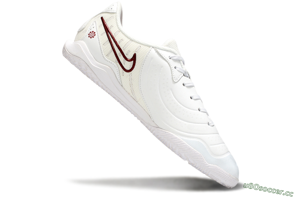 Men's Nike Tiempo Legend 10 Academy IC Indoor & Futsal Low-Tops Football Shoes - White/Red 4