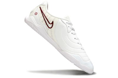 Men's Nike Tiempo Legend 10 Academy IC Indoor & Futsal Low-Tops Football Shoes - White/Red