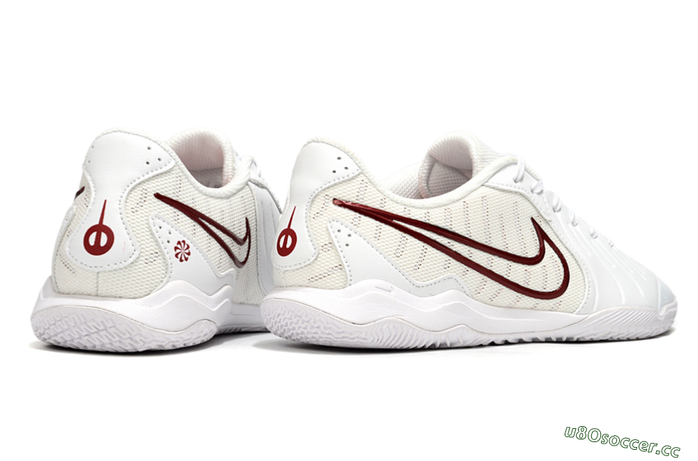 Men's Nike Tiempo Legend 10 Academy IC Indoor & Futsal Low-Tops Football Shoes - White/Red 6