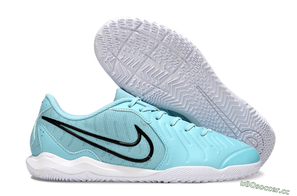 Men's Nike Tiempo Legend 10 Academy IC Indoor & Futsal Low-Tops Football Shoes - Blue/Black 2