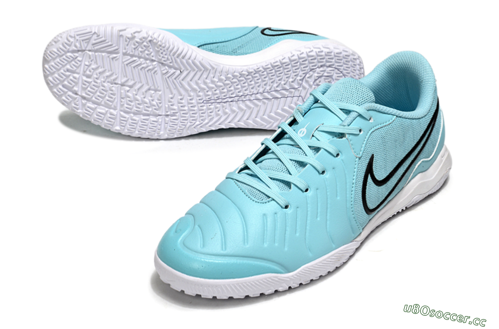 Men's Nike Tiempo Legend 10 Academy IC Indoor & Futsal Low-Tops Football Shoes - Blue/Black 3